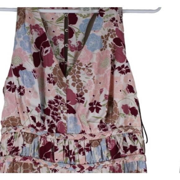 Japna Floral Maxi Dress Boho Feminine Size Small Bloomcore Smocked Back New - Picture 3 of 7